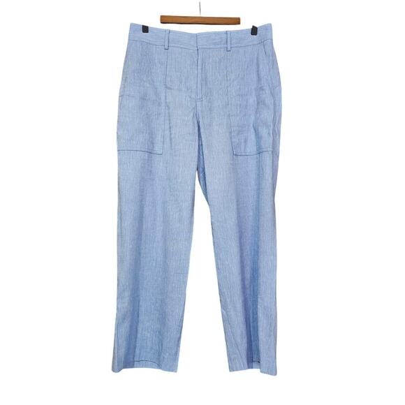 Club Monaco Hadarahh Linen Blend Pants Blue Size 8 - Picture 4 of 9